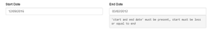 date validation screenshot